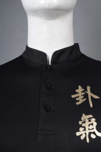 W212 custom sweatshirt black stand neck sweatshirt suction row mesh Chinese tang wear collar gongfu shirt martial arts qigong tai chi sweatshirt manufacturer detail view-4